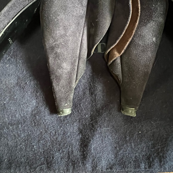 Prada Suede Platform Flower Petal Peep Toe Pumps - Picture 7 of 9